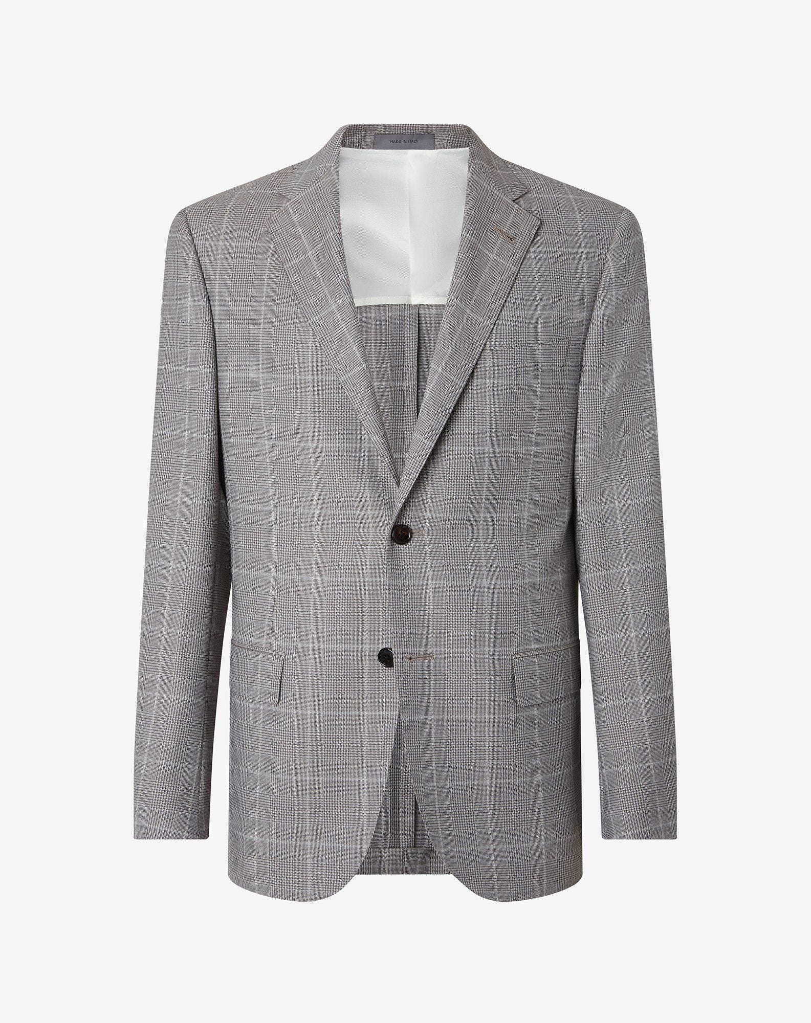 Jacket Grigia In Lana Seta E Lino