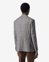 Jacket Grigia In Lana Seta E Lino