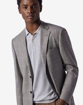 Jacket Grigia In Lana Seta E Lino