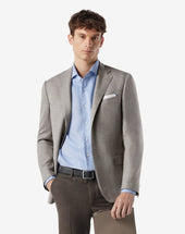 Jacket Tortora In Pura Lana