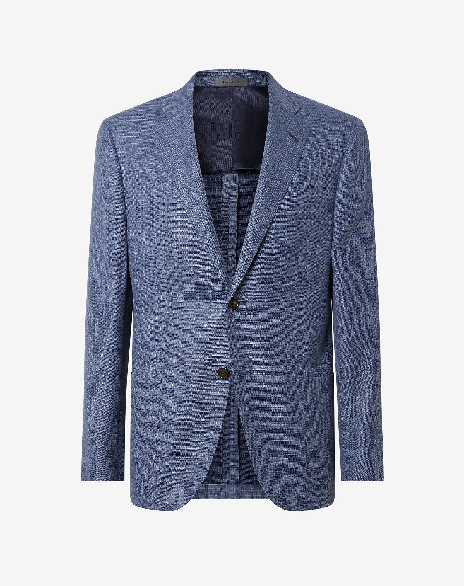 Jacket blu chiaro in pura lana