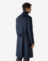 Coat Ceruleo In Beaver Di Pura Lana