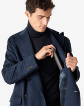 Coat Ceruleo In Beaver Di Pura Lana
