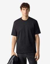 T Shirt Over Nera In Jersey Di Cotone