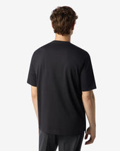 T Shirt Over Nera In Jersey Di Cotone