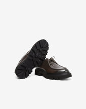 Shoe Stringata Scuro In Vitello Anticato