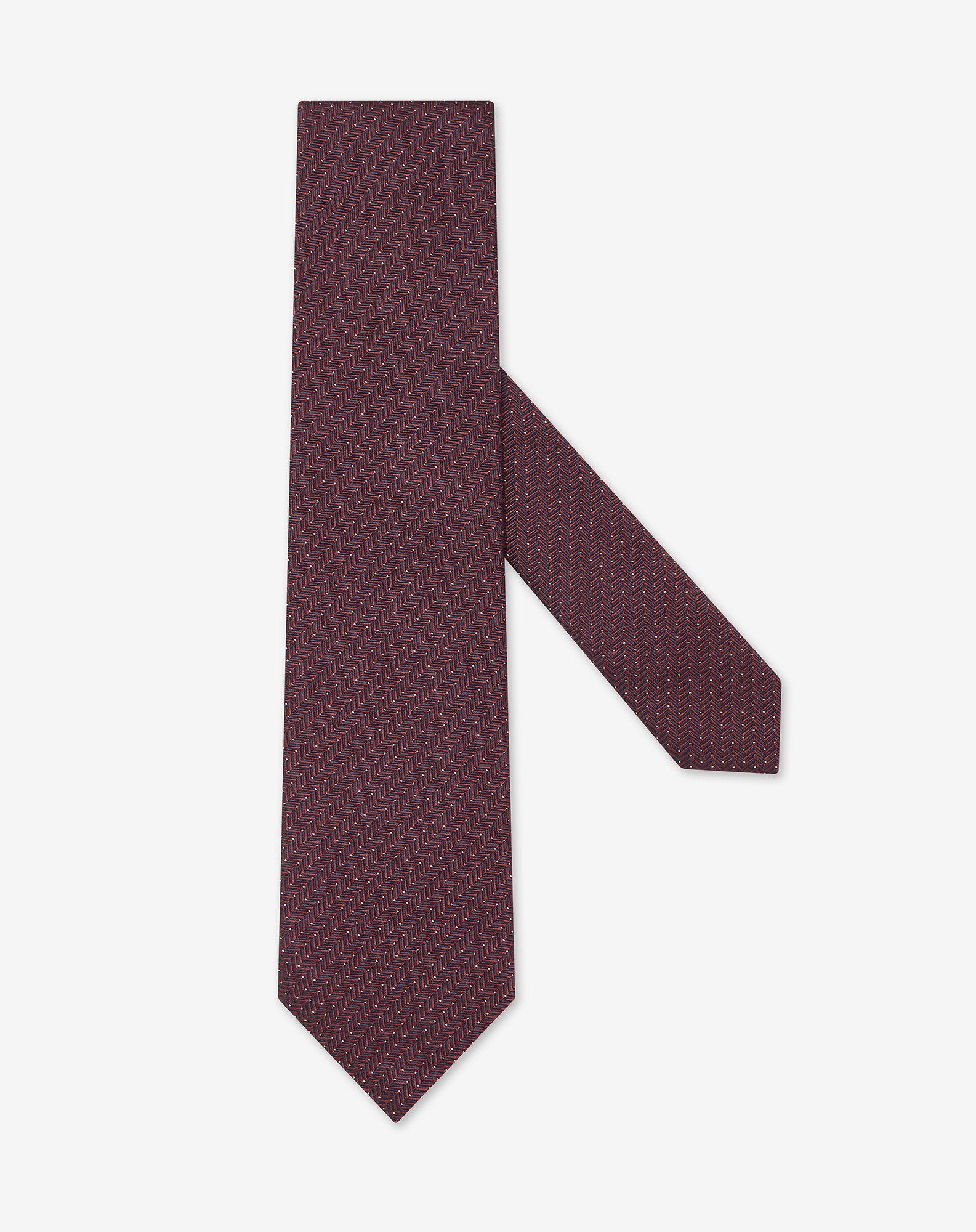 Tie bordeaux/blu in pura seta