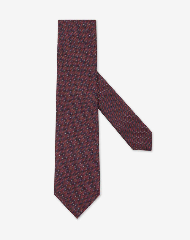 Tie bordeaux/blu in pura seta