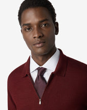 Tie Bordeaux Blu In Pura Seta