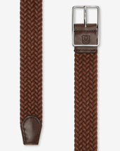 Belt Color Cognac In Cotone Cerato