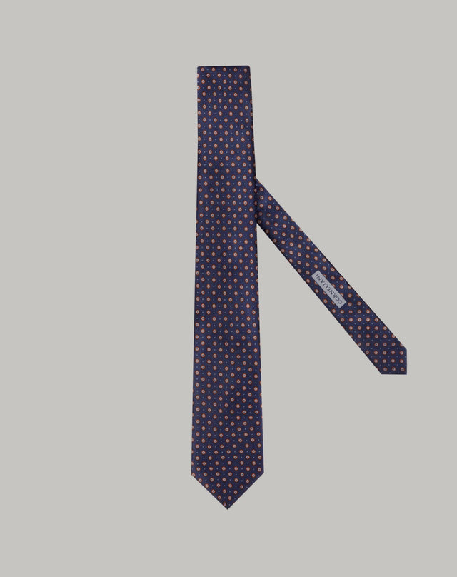 Tie In Raso Stampata Color Bruciato