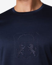 T Shirt In Filoscozia Con Logo