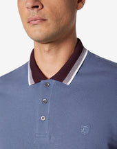 Polo Denim In Piquet Di Cotone