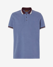 Polo Denim In Piquet Di Cotone
