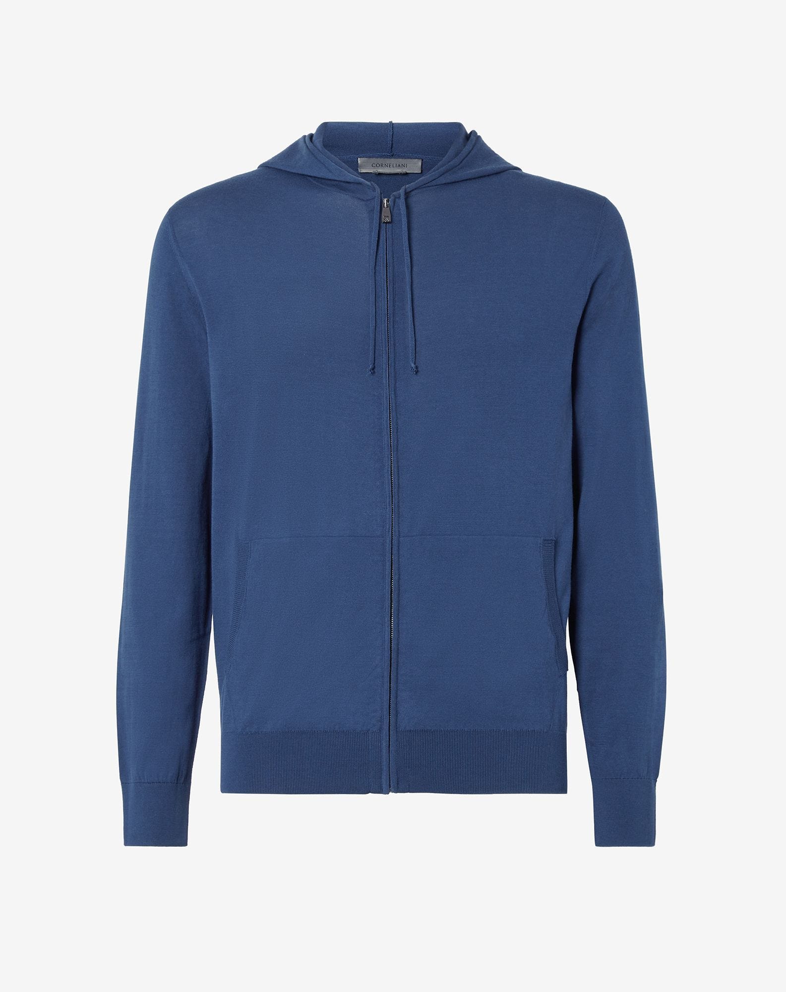 Full zip blu con cappuccio