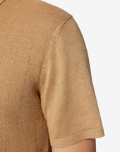 Polo Ocra In Puro Lino