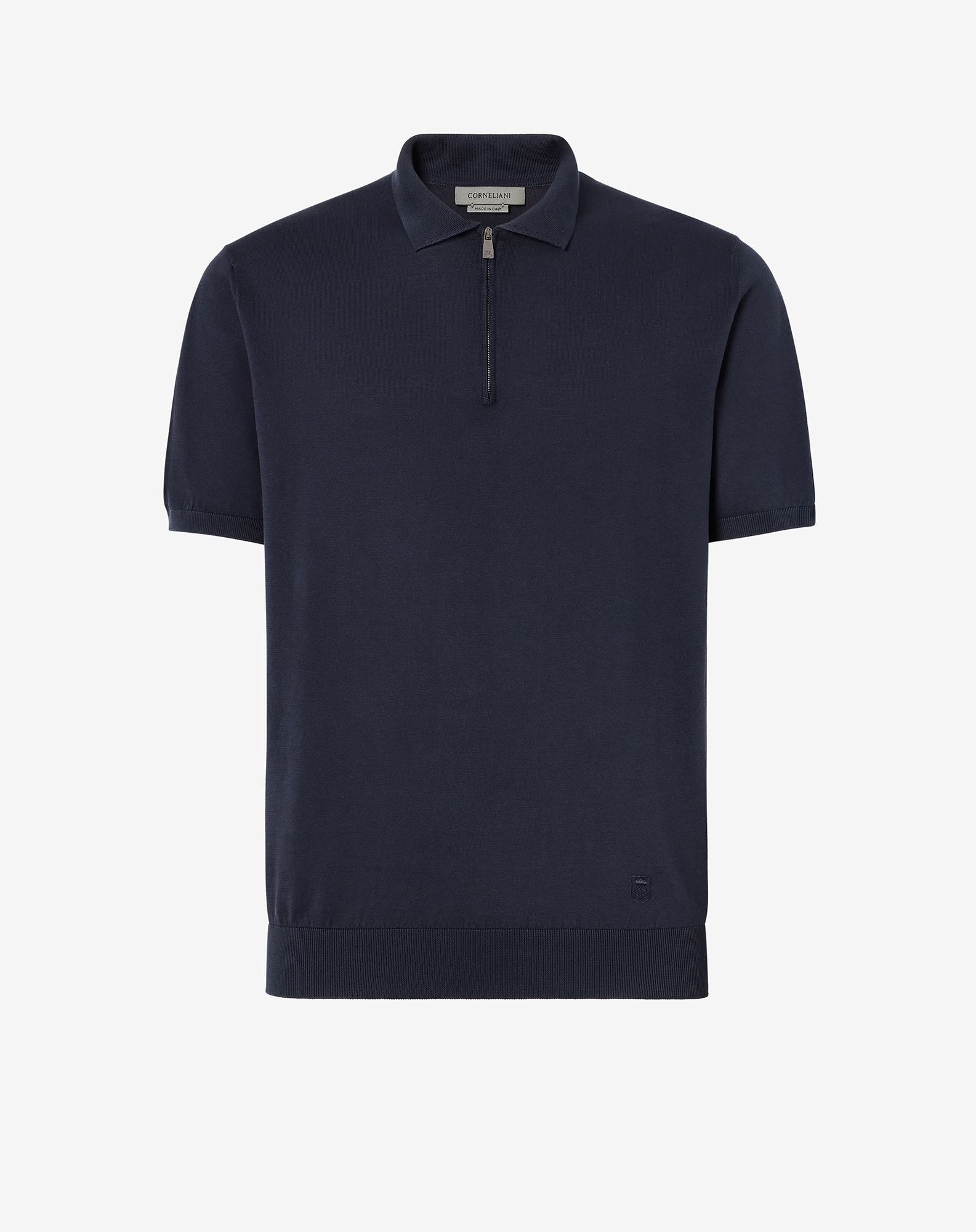 Polo Con Zip In Cotone Extrafine