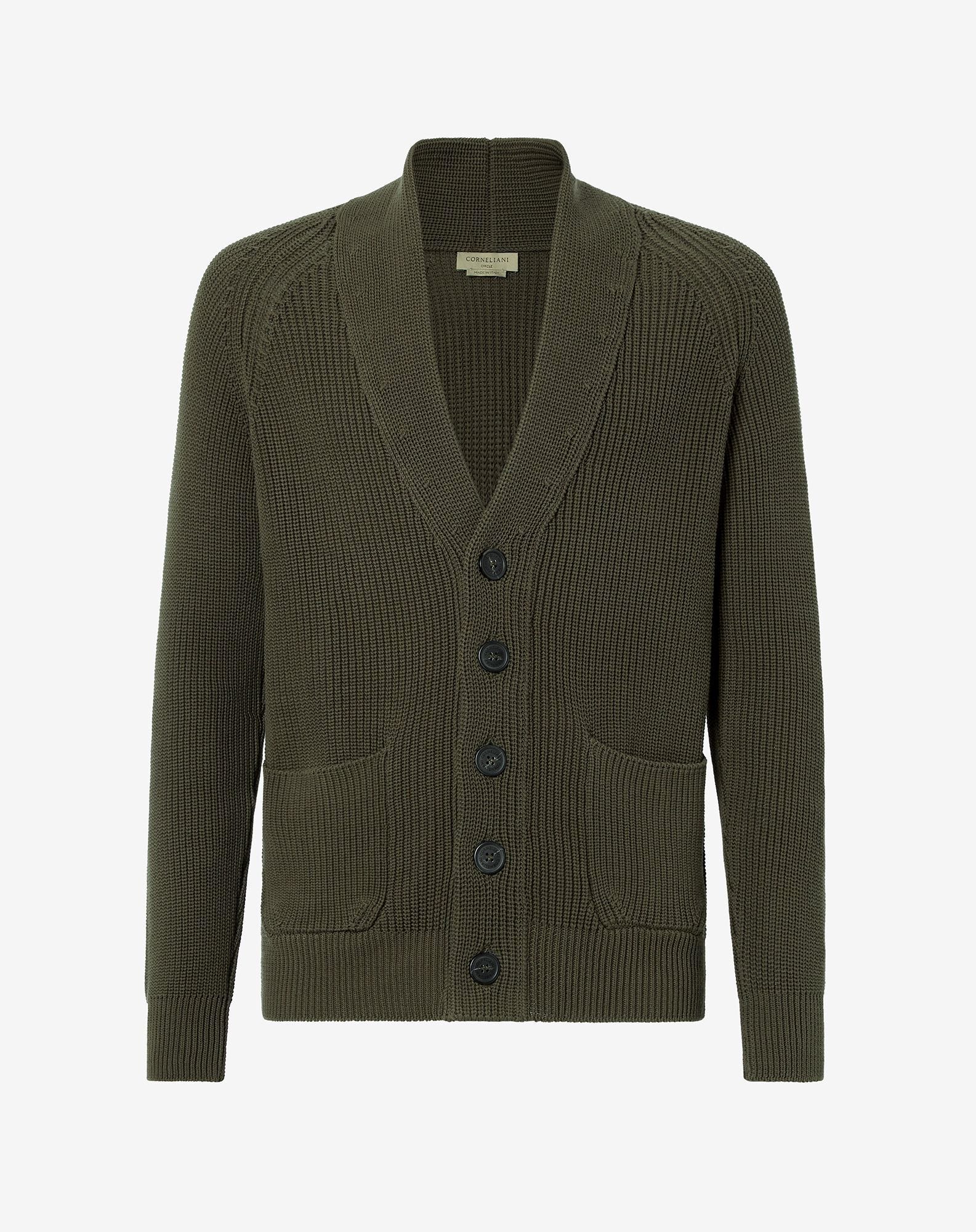 Cardigan circle verde in cotone sostenibile