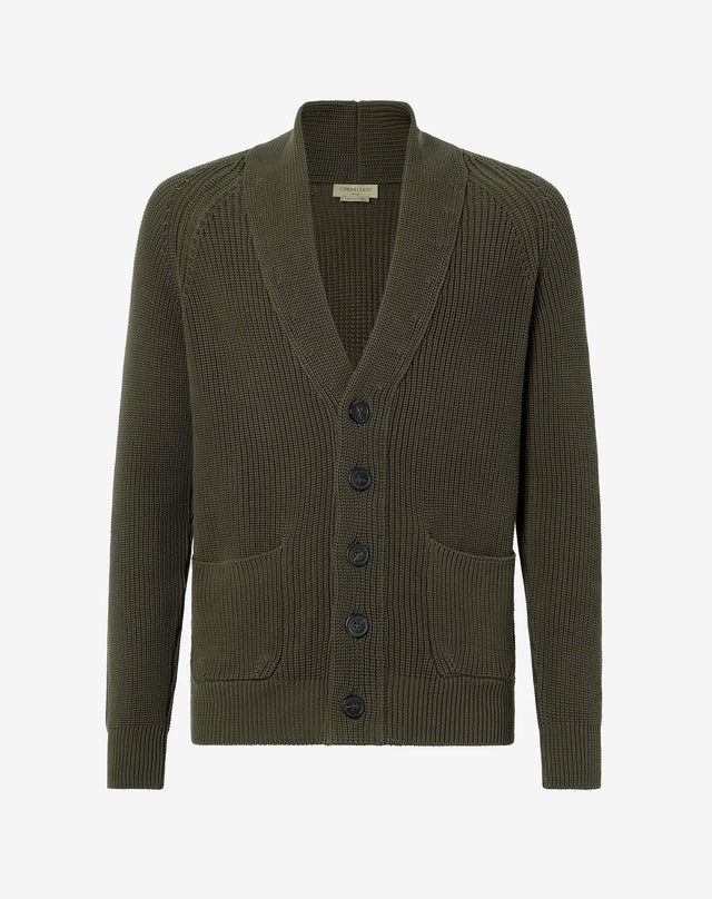 Cardigan circle verde in cotone sostenibile