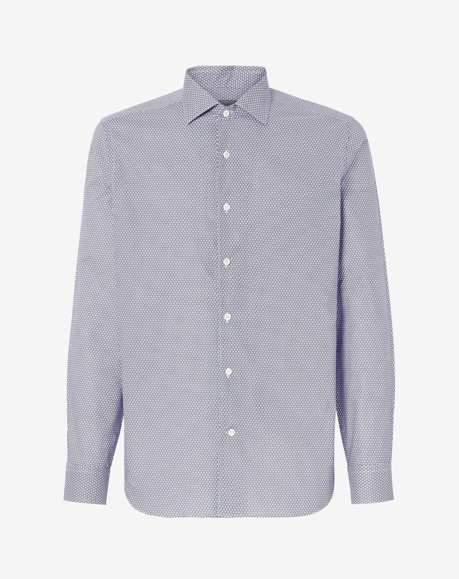 Shirt Azzurra Colletto Aperto