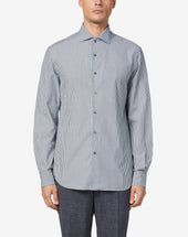 Shirt Indaco In Cotone Seersucker