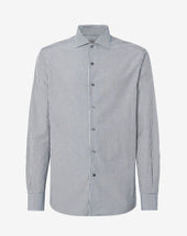 Shirt Indaco In Cotone Seersucker
