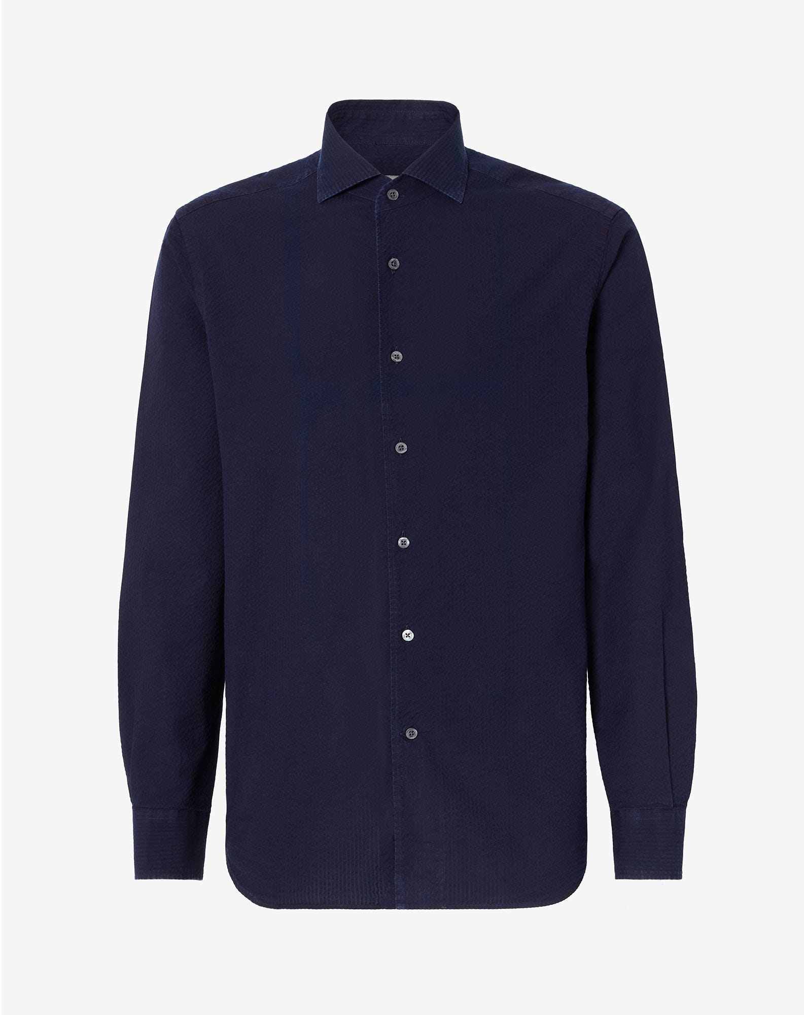 Shirt indaco in seersucker