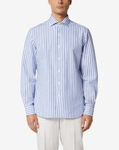 Shirt Navy In Cotone Colletto Aperto