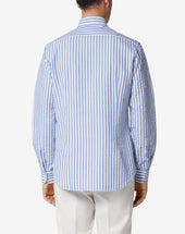 Shirt Navy In Cotone Colletto Aperto