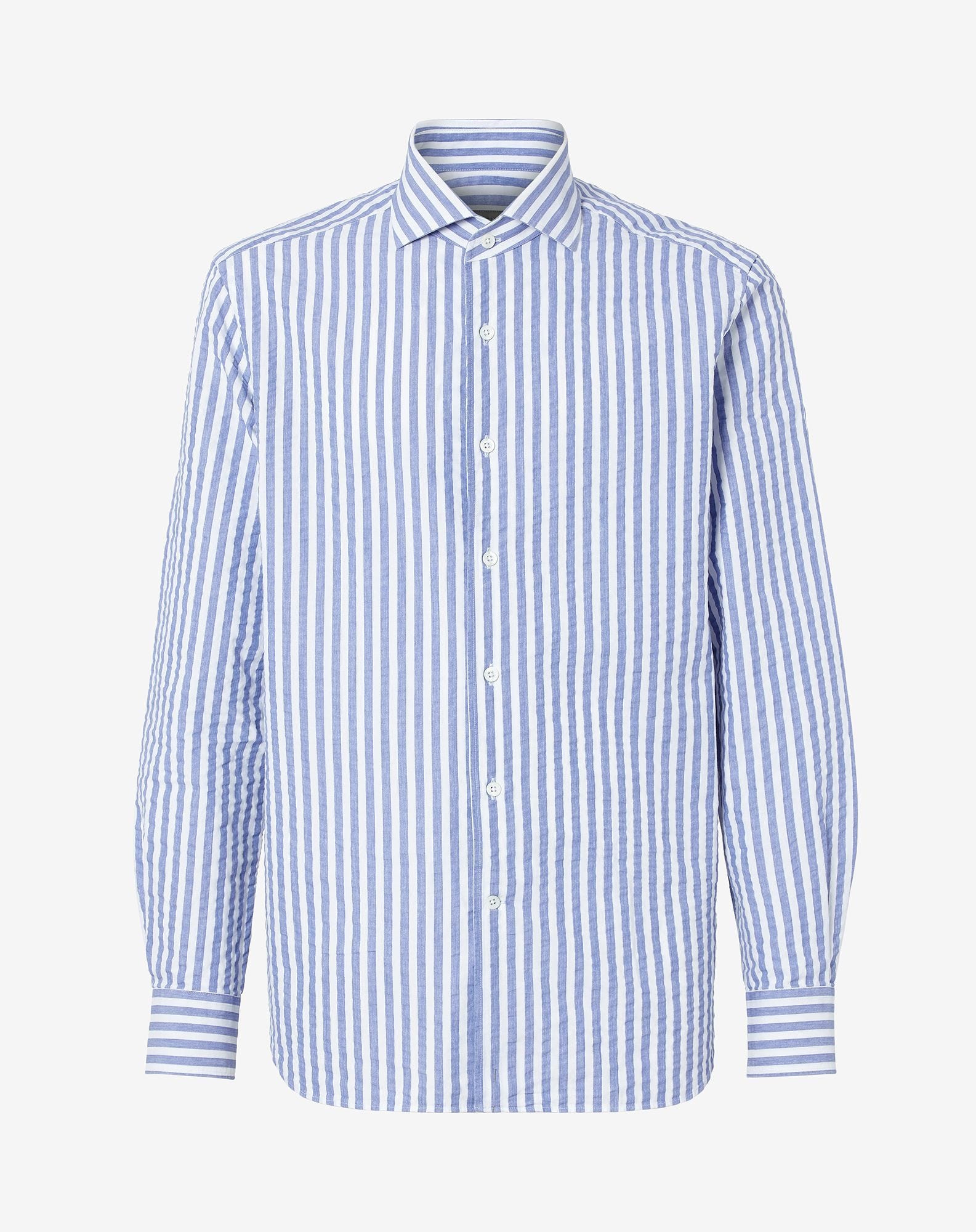 Shirt Navy In Cotone Colletto Aperto