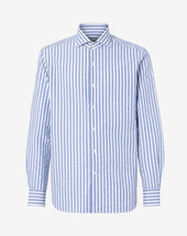 Shirt blu navy in cotone colletto aperto