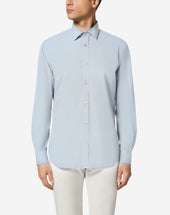 Shirt Azzurra Colletto Piccolo