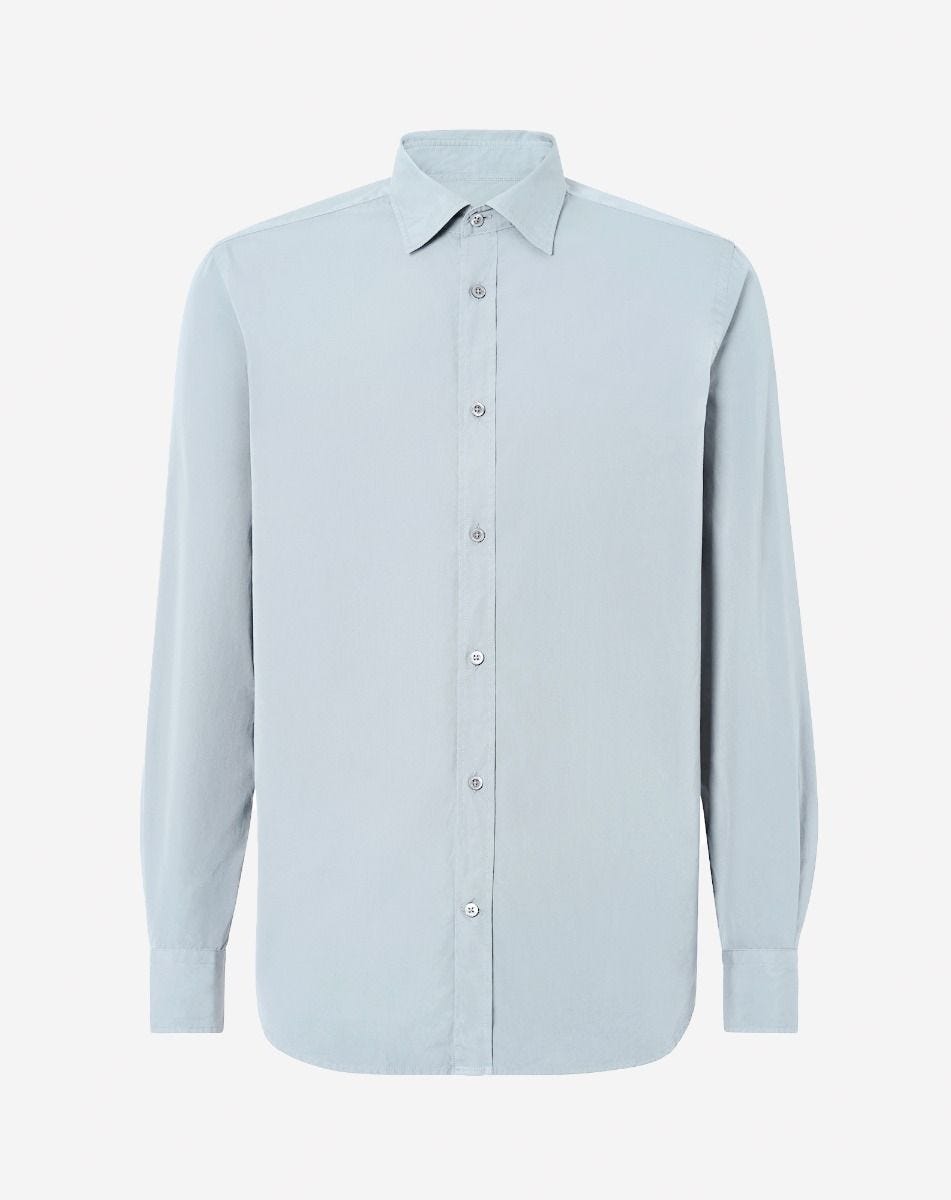 Shirt Azzurra Colletto Piccolo