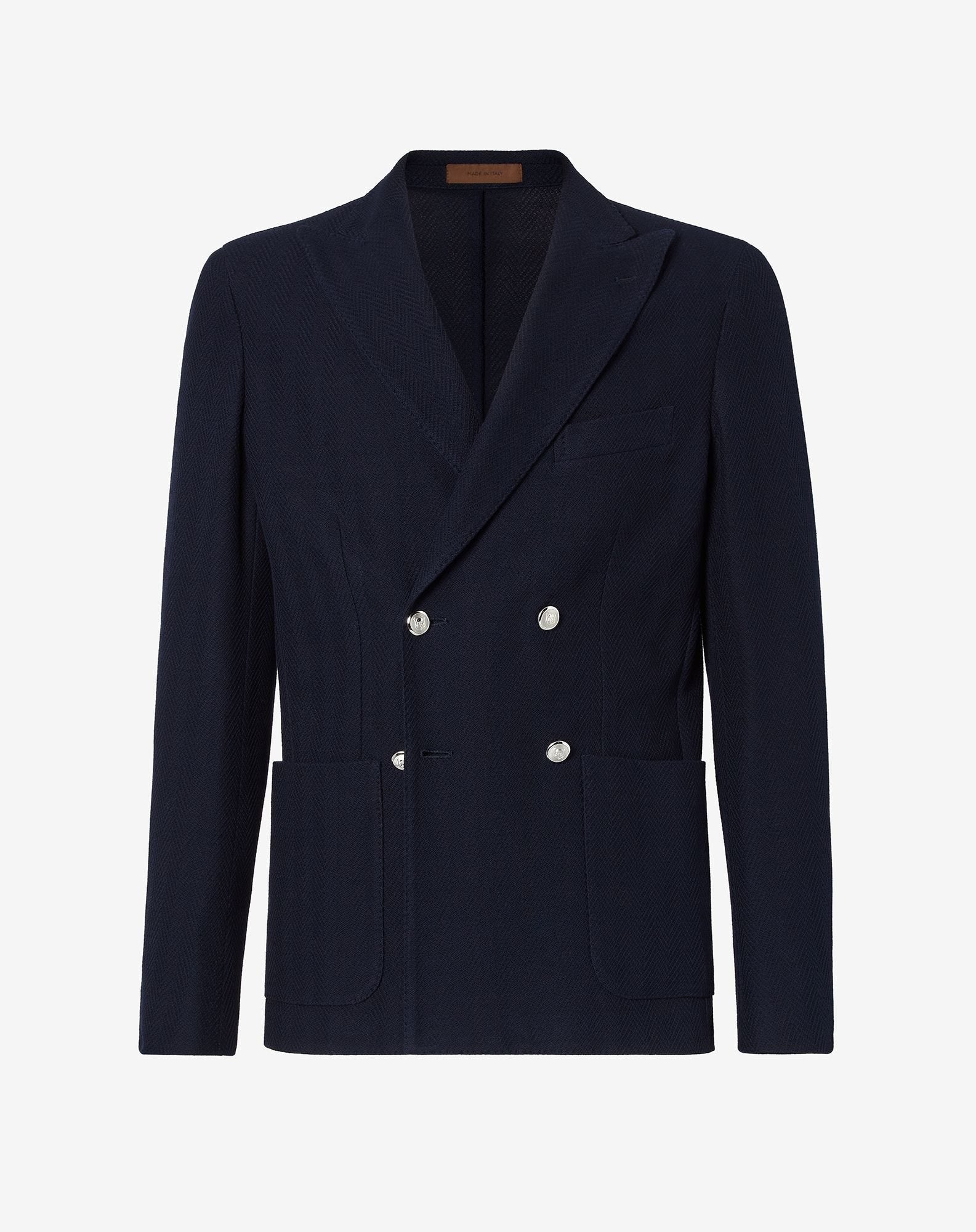 Jacket blu in jersey di cotone