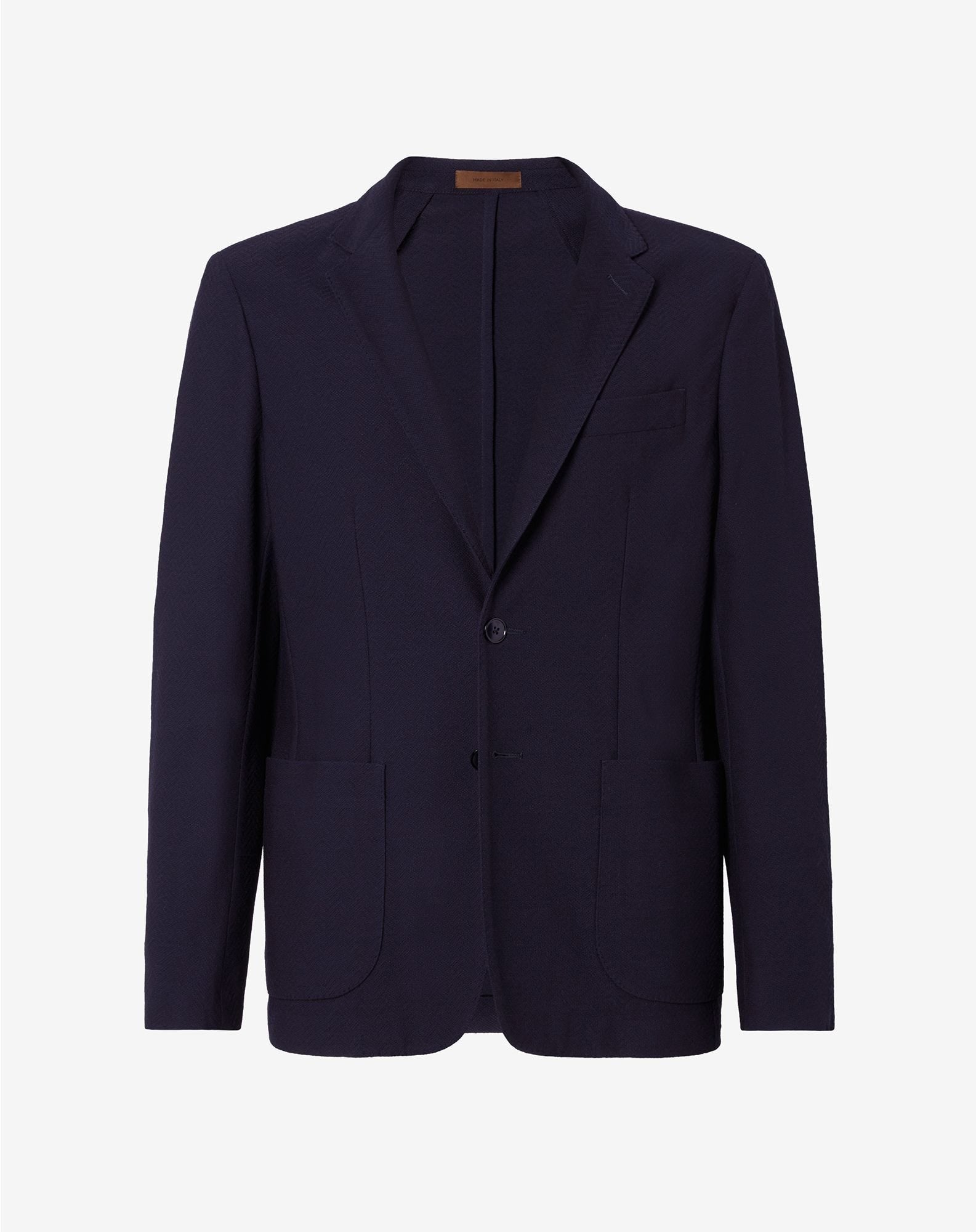 Jacket 2 Bottoni In Jersey Di Lana Stretch