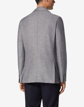 Jacket Grigia In Jersey Di Lana Con Pettorina