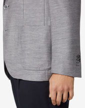 Jacket Grigia In Jersey Di Lana Con Pettorina