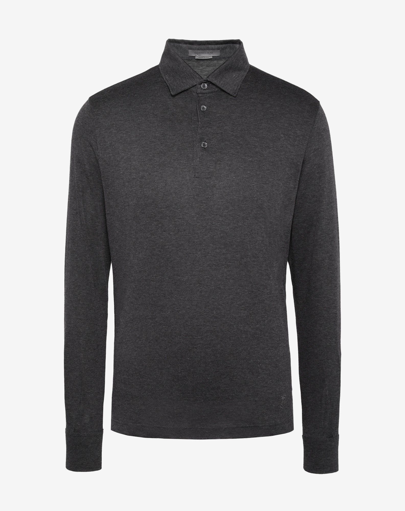 Polo con collo a shirt color antracite