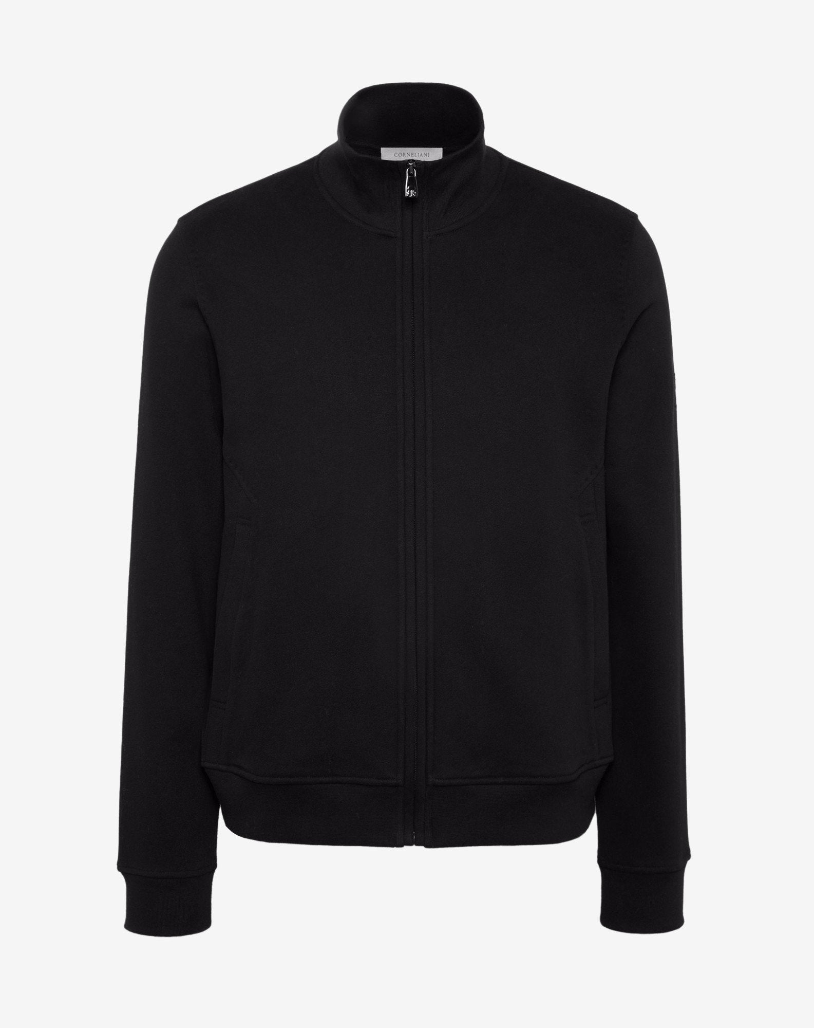Felpa Full Zip In Cotone Nera