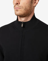 Felpa Full Zip In Cotone Nera