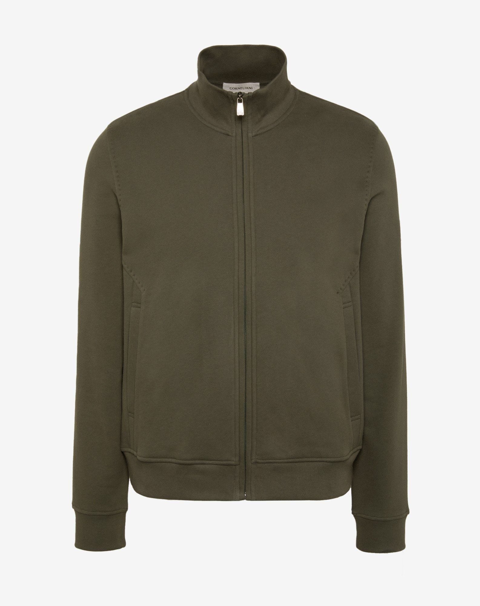 Felpa Full Zip In Cotone