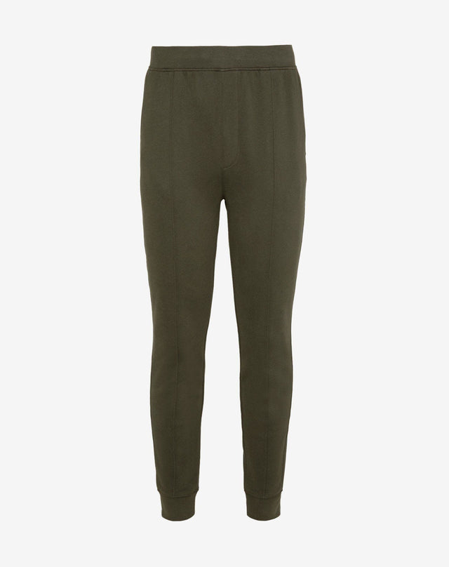 Pants in felpa con costina verde