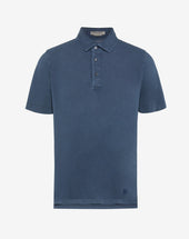Polo Manica Corta In Piquet Navy