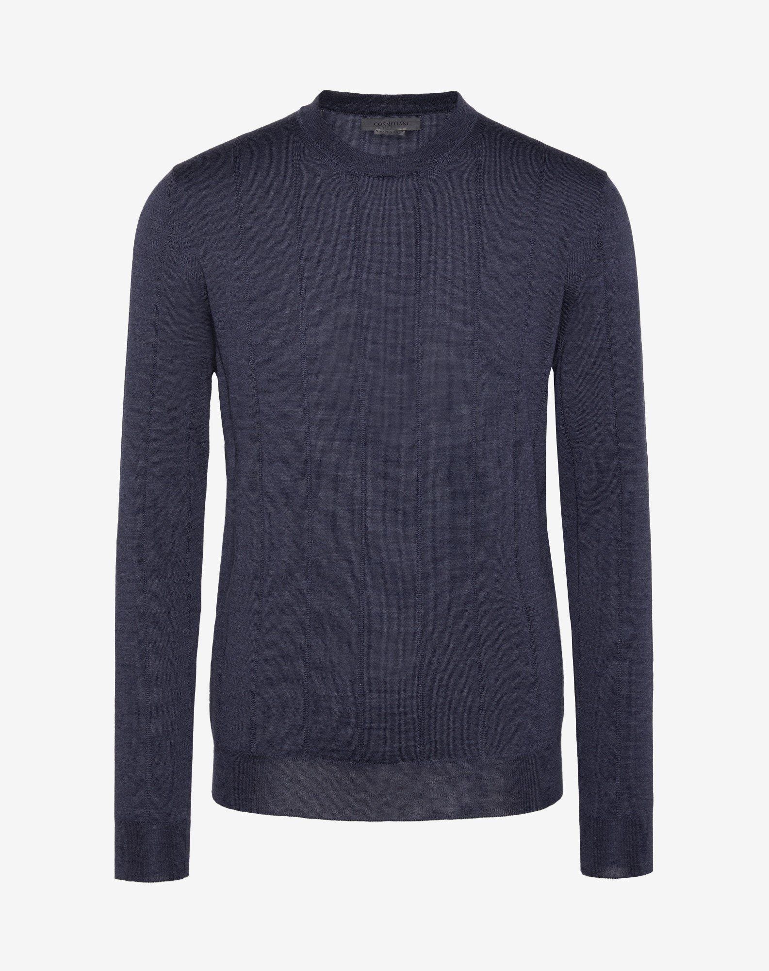 Girocollo in lana extrafine blu chiaro