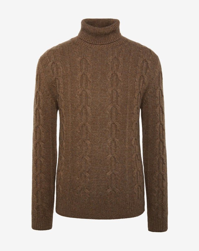 Dolcevita in cashmere sostenibile marrone