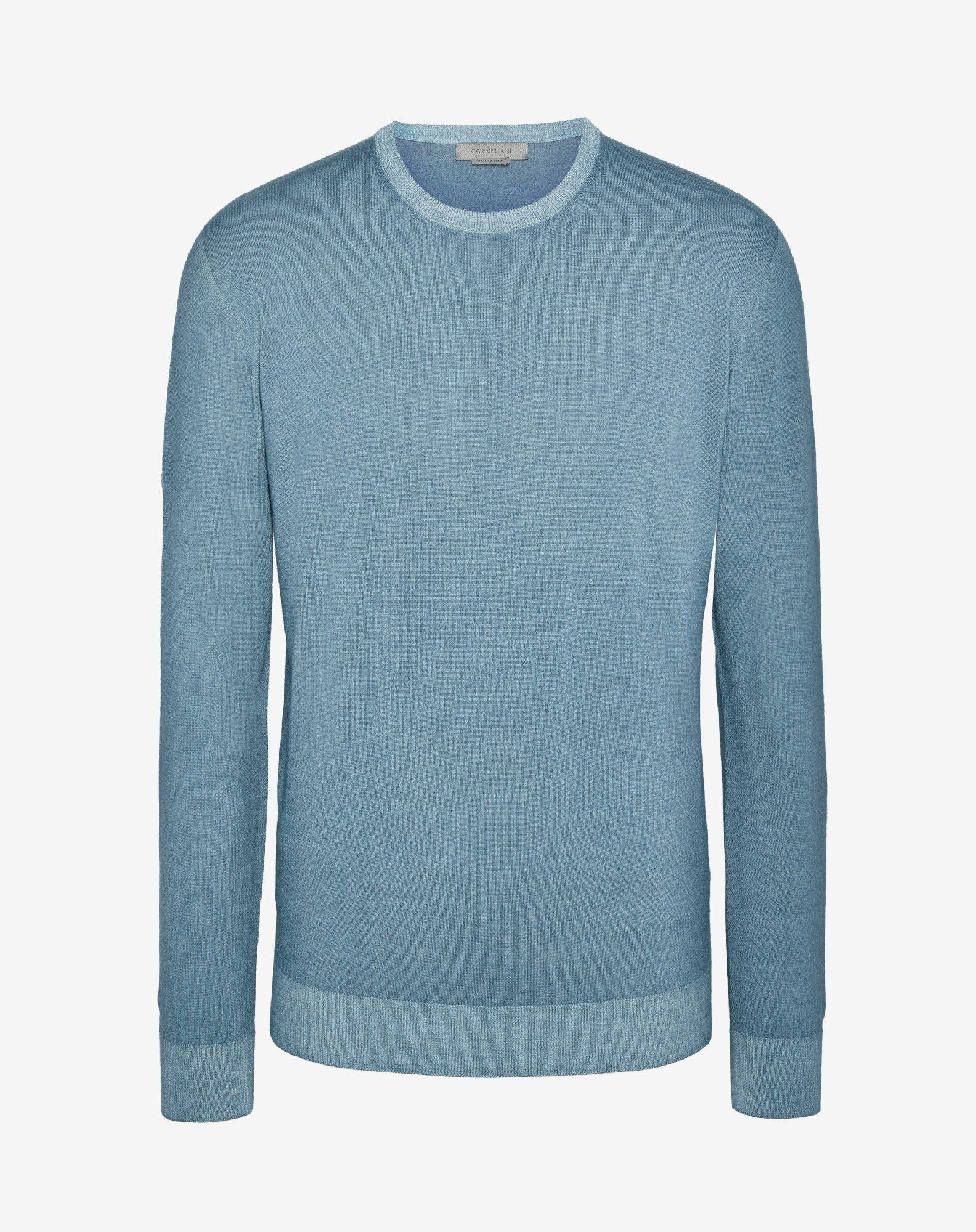 Girocollo seamless in merinos soft azzurro