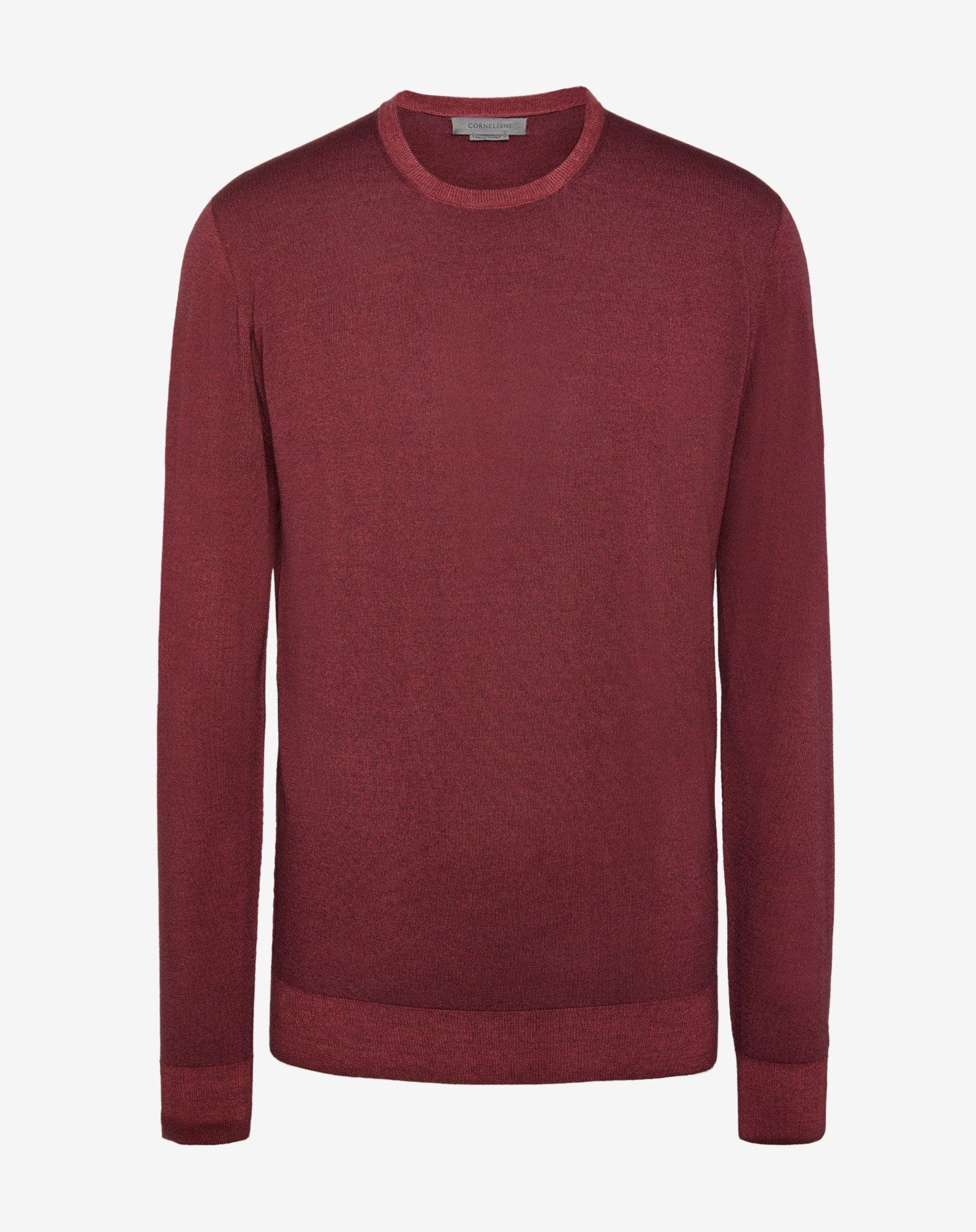 Girocollo seamless in merinos soft rosso