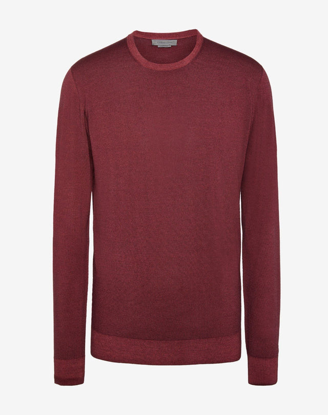 Girocollo seamless in merinos soft rosso