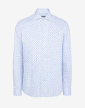 Shirt In Popeline Stampato Azzurra