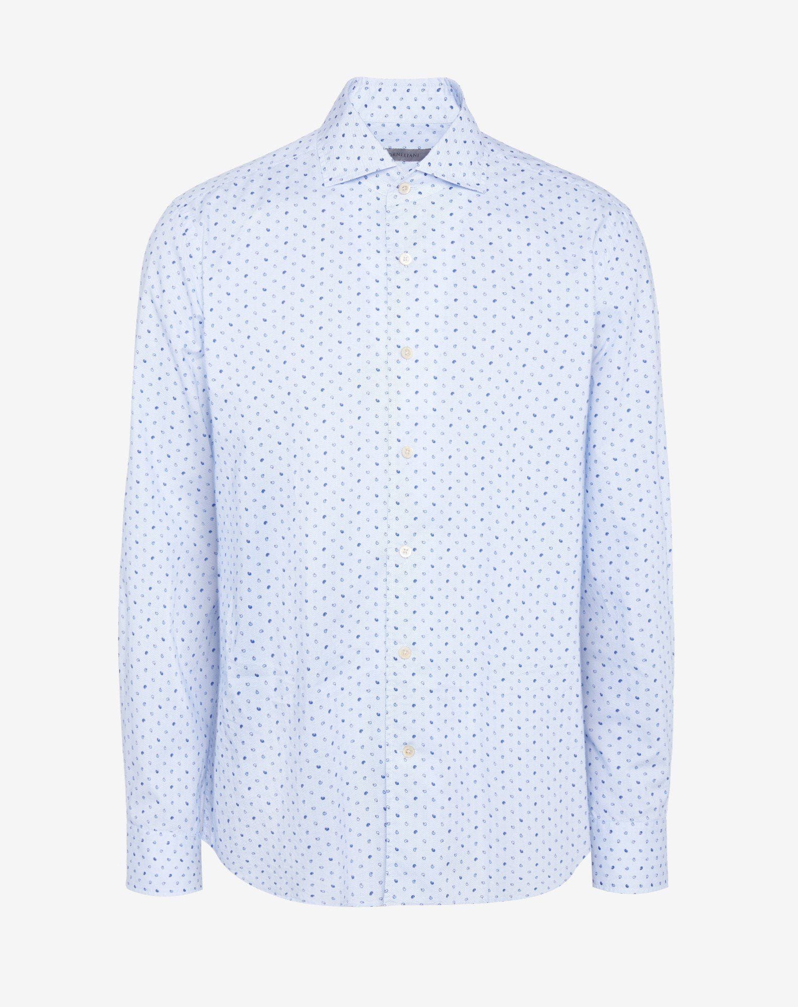 Shirt in popeline stampato azzurra